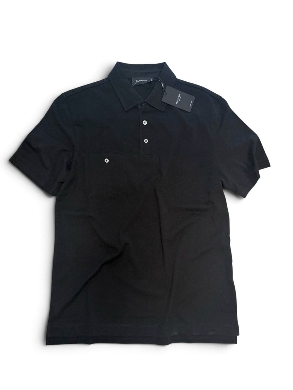 New Bugatchi Men’s Short Sleeve Black Polo Shirt